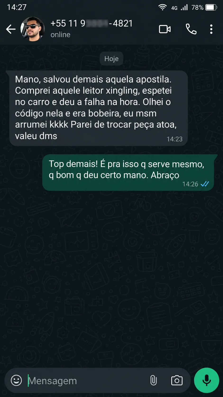 Depoimento real de cliente