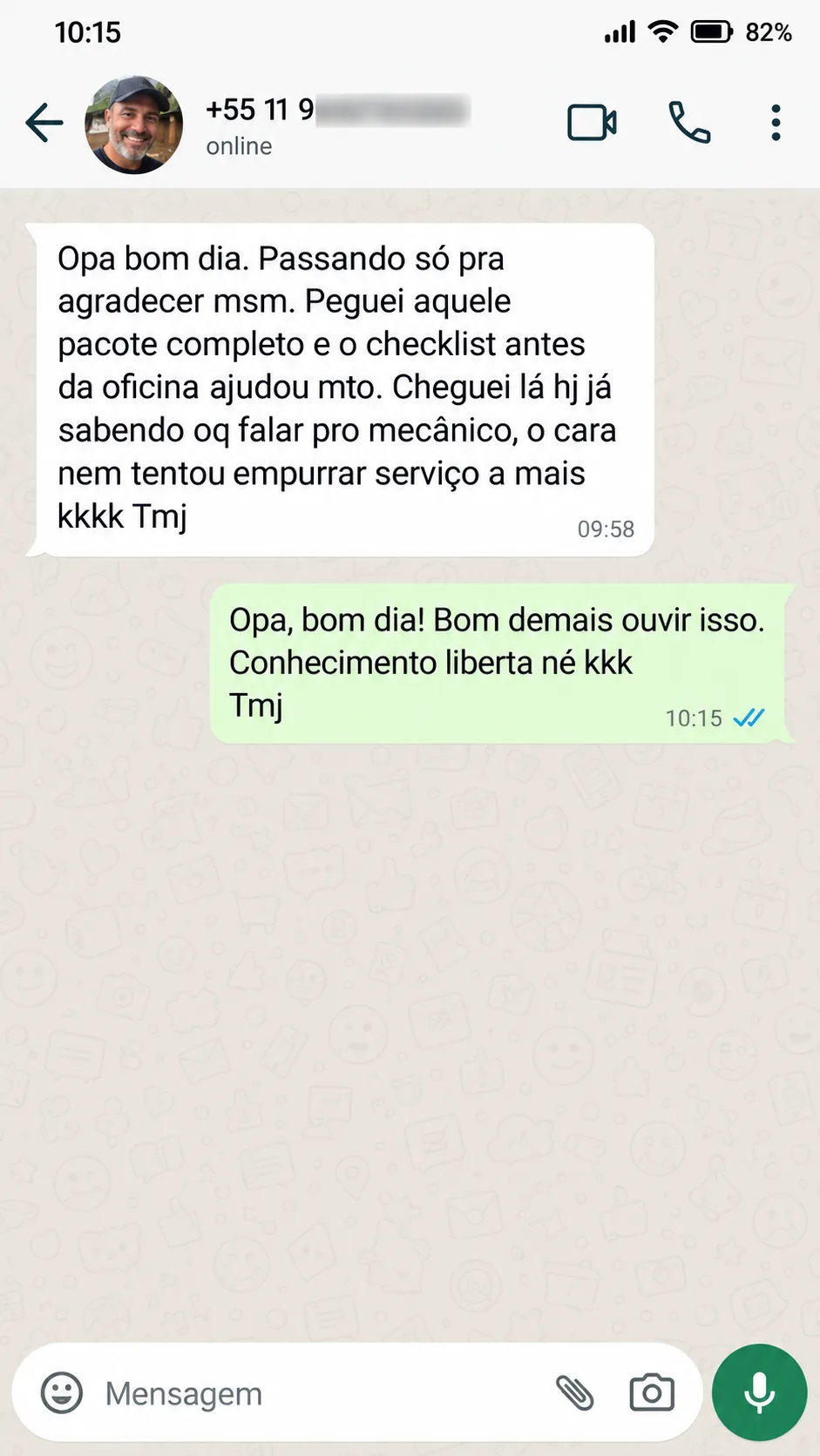 Depoimento real de cliente