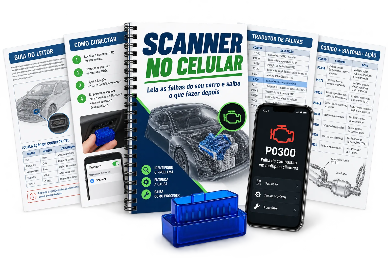 Apostila Scanner no Celular e smartphone mostrando código de falha